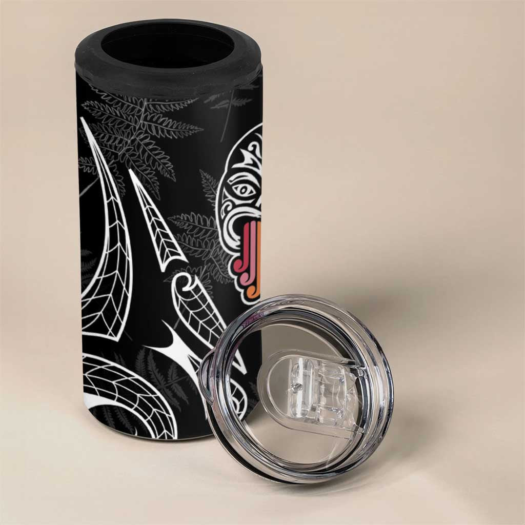 Kia Hara Te reo Maori 4 in 1 Can Cooler Tumbler Manaia Moko Pattern