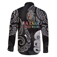 Kia Hara Te reo Maori Family Matching Long Sleeve Bodycon Dress and Hawaiian Shirt Manaia Moko Pattern LT7 - Polynesian Pride