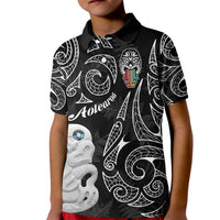 Kia Hara Te reo Maori Kid Polo Shirt Manaia Moko Pattern