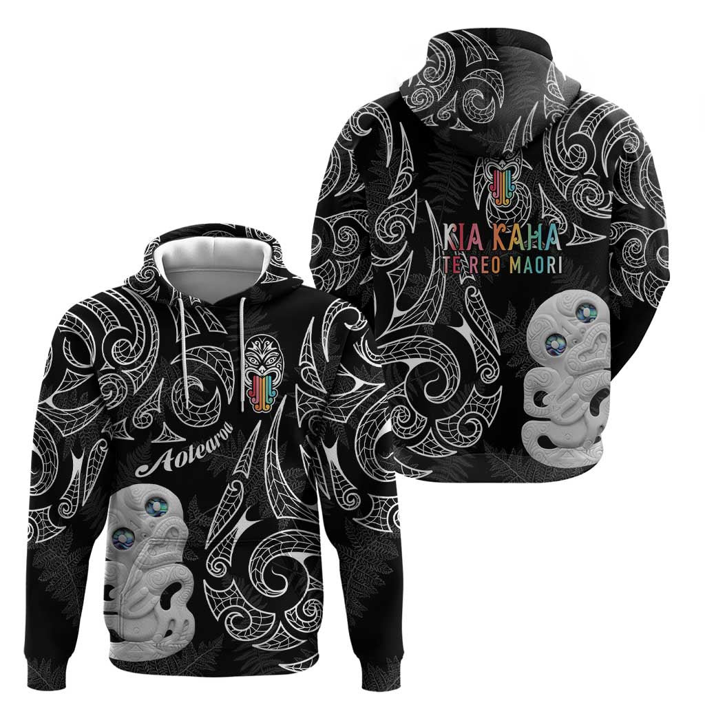 Kia Hara Te reo Maori Zip Hoodie Manaia Moko Pattern LT7 - Polynesian Pride