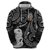 Kia Hara Te reo Maori Zip Hoodie Manaia Moko Pattern LT7 - Polynesian Pride