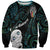 Kia Hara Te reo Maori Sweatshirt Manaia Moko Mix Paua Shell