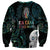 Kia Hara Te reo Maori Sweatshirt Manaia Moko Mix Paua Shell