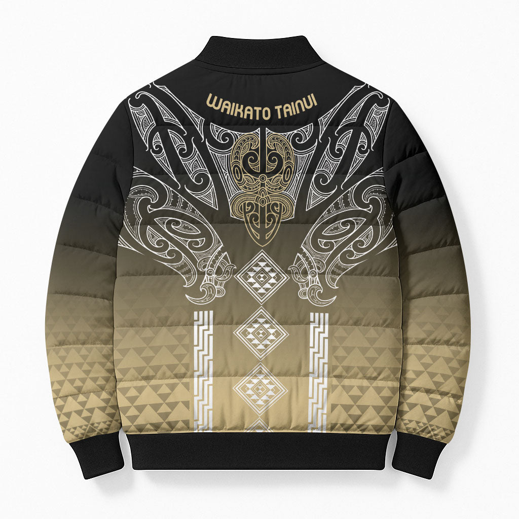 Aotearoa Maori Iwi Heritage Bomber Puffer Jacket Waikato Tainui Parauri