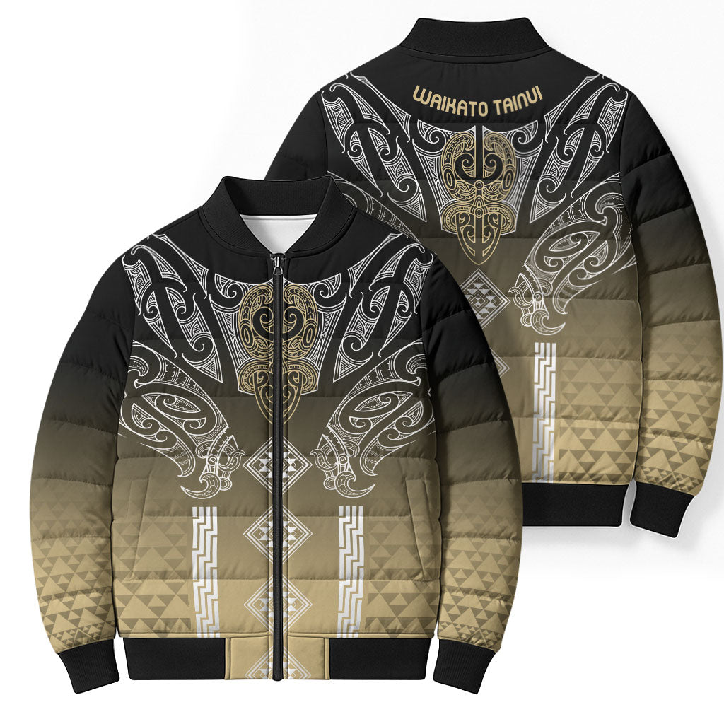 Aotearoa Maori Iwi Heritage Bomber Puffer Jacket Waikato Tainui Parauri