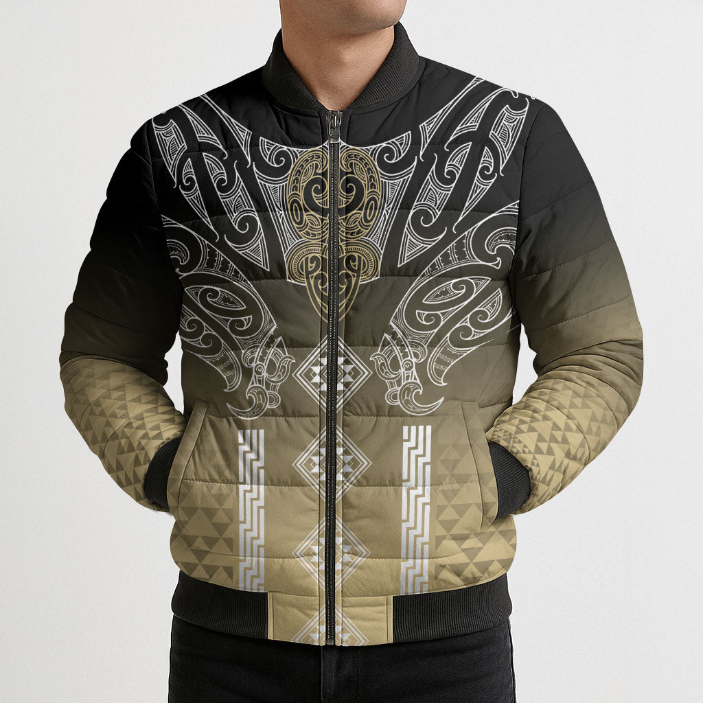 Aotearoa Maori Iwi Heritage Bomber Puffer Jacket Waikato Tainui Parauri