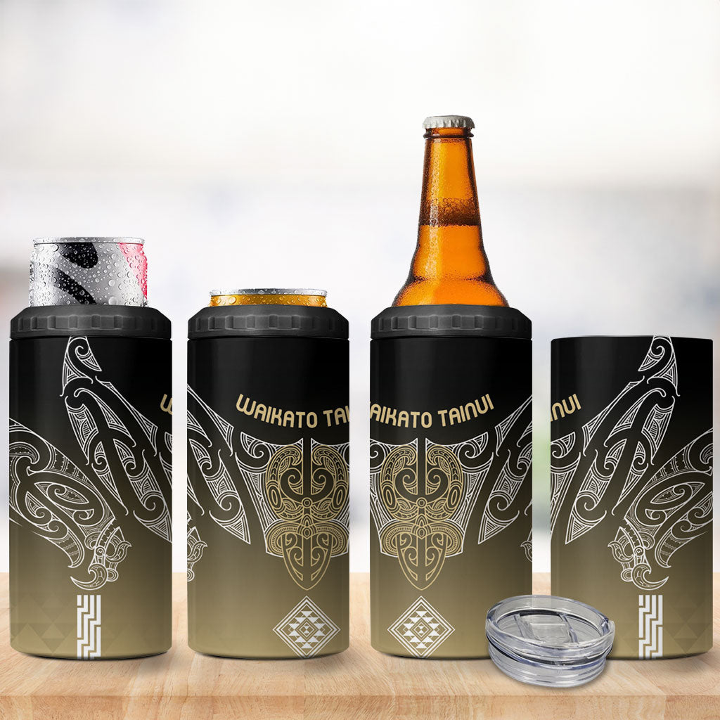 Aotearoa Maori Iwi Heritage 4 in 1 Can Cooler Tumbler Waikato Tainui Parauri