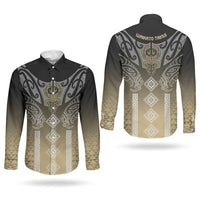 Aotearoa Maori Iwi Heritage Couples Matching Puletasi and Long Sleeve Button Shirt Waikato Tainui Parauri