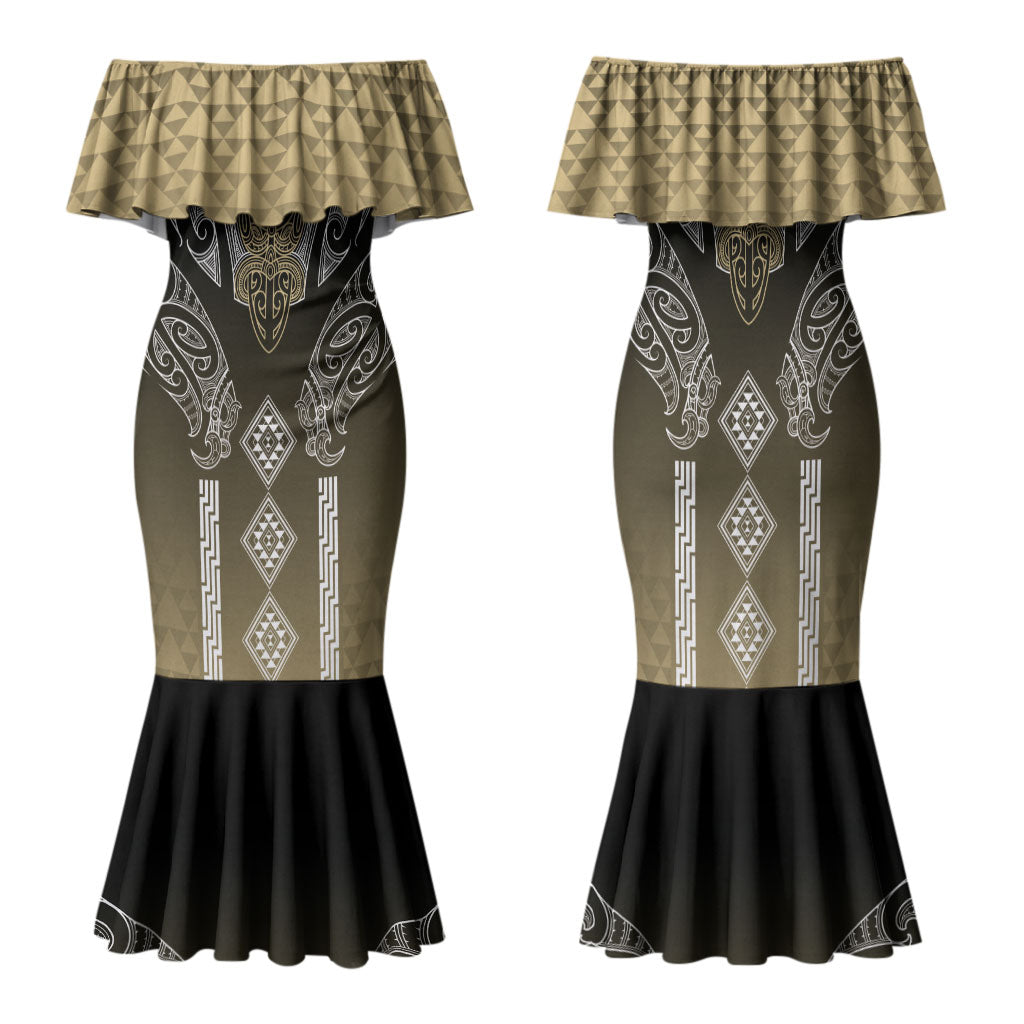 Aotearoa Maori Iwi Heritage Family Matching Mermaid Dress and Hawaiian Shirt Waikato Tainui Parauri