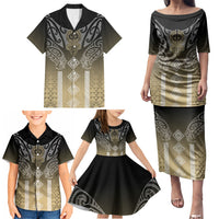 Aotearoa Maori Iwi Heritage Family Matching Puletasi and Hawaiian Shirt Waikato Tainui Parauri