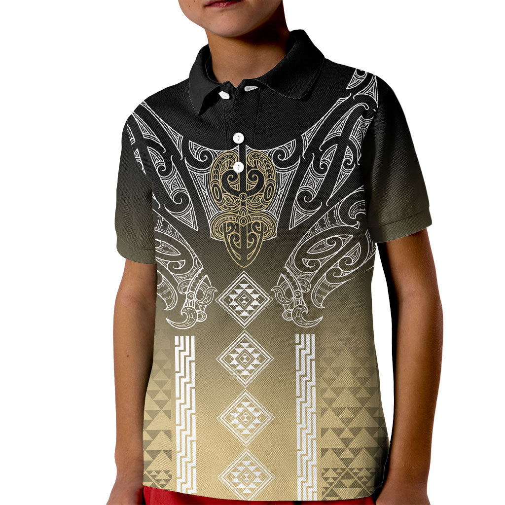 Aotearoa Maori Iwi Heritage Kid Polo Shirt Waikato Tainui Parauri
