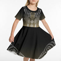 Aotearoa Maori Iwi Heritage Kid Short Sleeve Dress Waikato Tainui Parauri