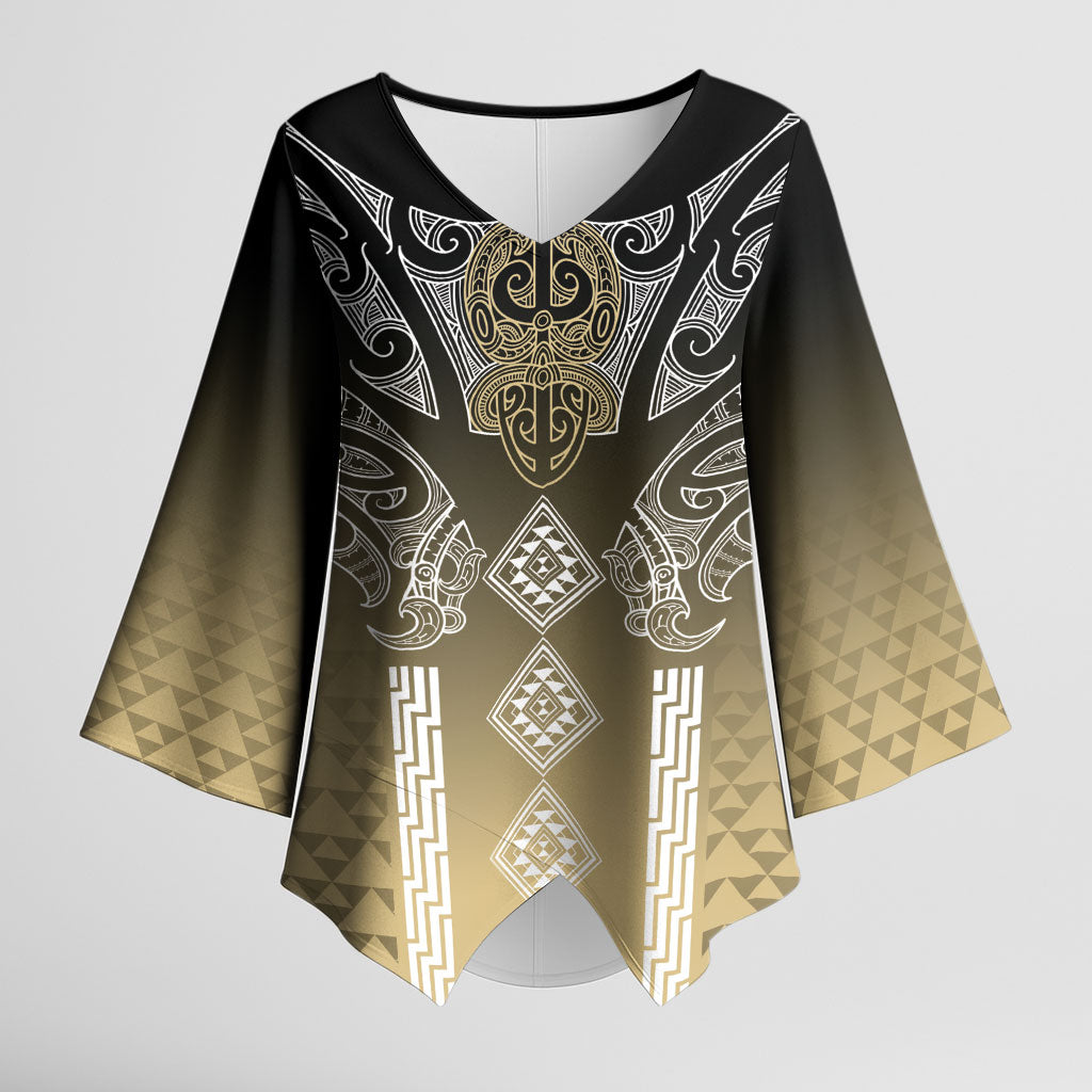 Aotearoa Maori Iwi Heritage Kimono Sleeve Blouse Waikato Tainui Parauri