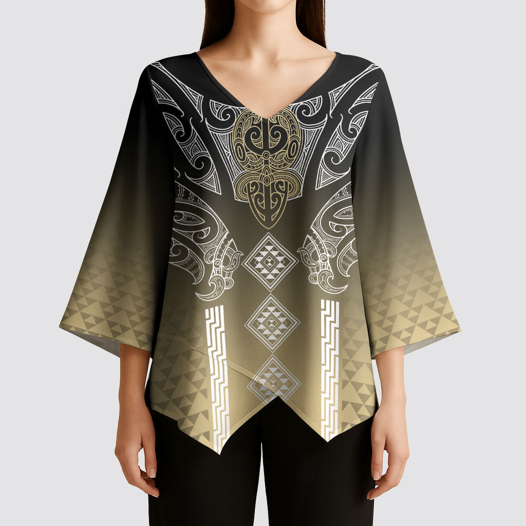 Aotearoa Maori Iwi Heritage Kimono Sleeve Blouse Waikato Tainui Parauri