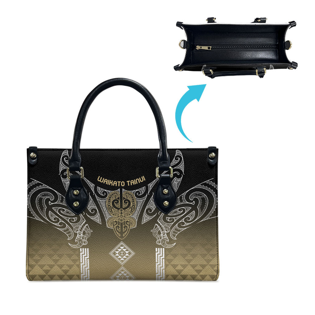 Aotearoa Maori Iwi Heritage Leather Bag Waikato Tainui Parauri