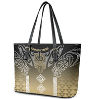 Aotearoa Maori Iwi Heritage Leather Tote Bag Waikato Tainui Parauri