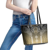 Aotearoa Maori Iwi Heritage Leather Tote Bag Waikato Tainui Parauri