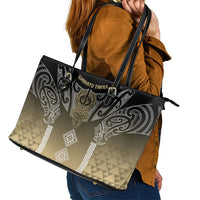 Aotearoa Maori Iwi Heritage Leather Tote Bag Waikato Tainui Parauri