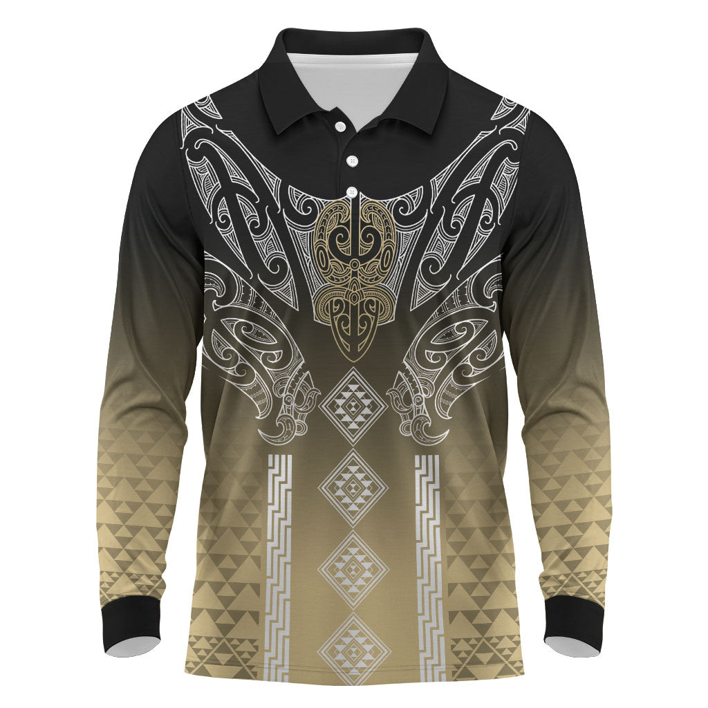 Aotearoa Maori Iwi Heritage Long Sleeve Polo Shirt Waikato Tainui Parauri