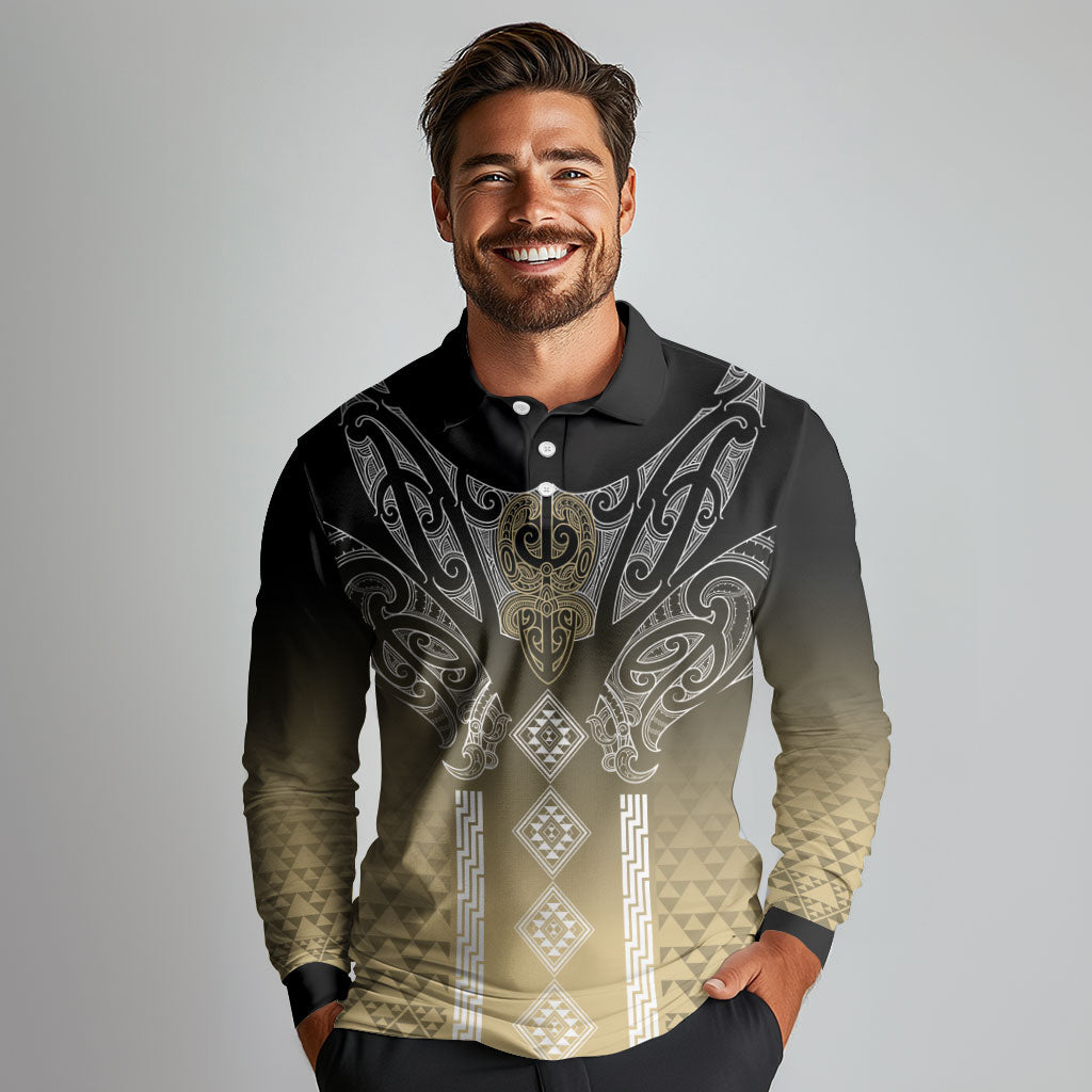 Aotearoa Maori Iwi Heritage Long Sleeve Polo Shirt Waikato Tainui Parauri