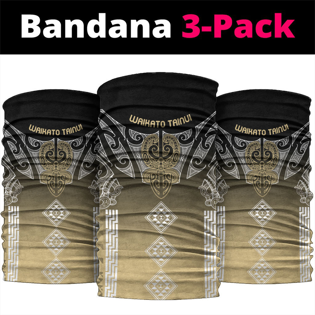 Aotearoa Maori Iwi Heritage Neck Gaiter Waikato Tainui Parauri LT7 package One Size: 25*50cm Earth Gold - Polynesian Pride