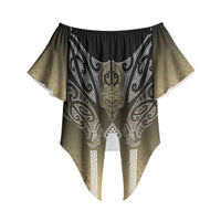 Aotearoa Maori Iwi Heritage Off Shoulder Wrap Waist Top Waikato Tainui Parauri