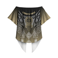Aotearoa Maori Iwi Heritage Off Shoulder Wrap Waist Top Waikato Tainui Parauri