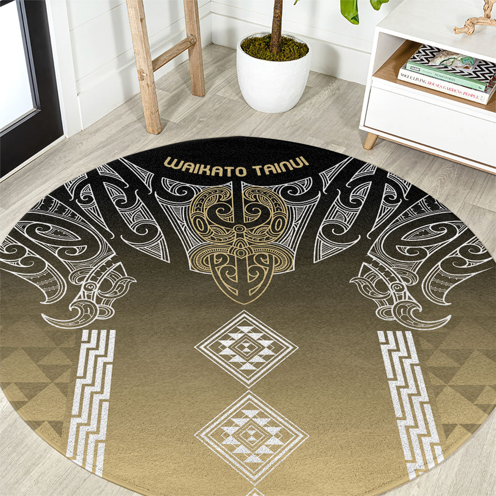 Aotearoa Maori Iwi Heritage Round Carpet Waikato Tainui Parauri