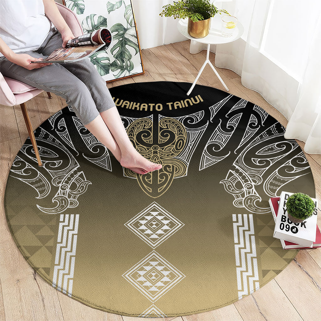 Aotearoa Maori Iwi Heritage Round Carpet Waikato Tainui Parauri
