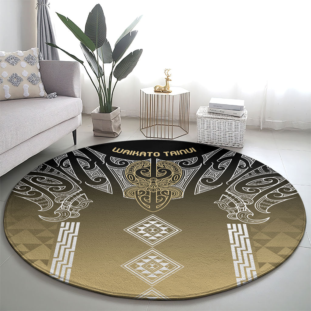 Aotearoa Maori Iwi Heritage Round Carpet Waikato Tainui Parauri