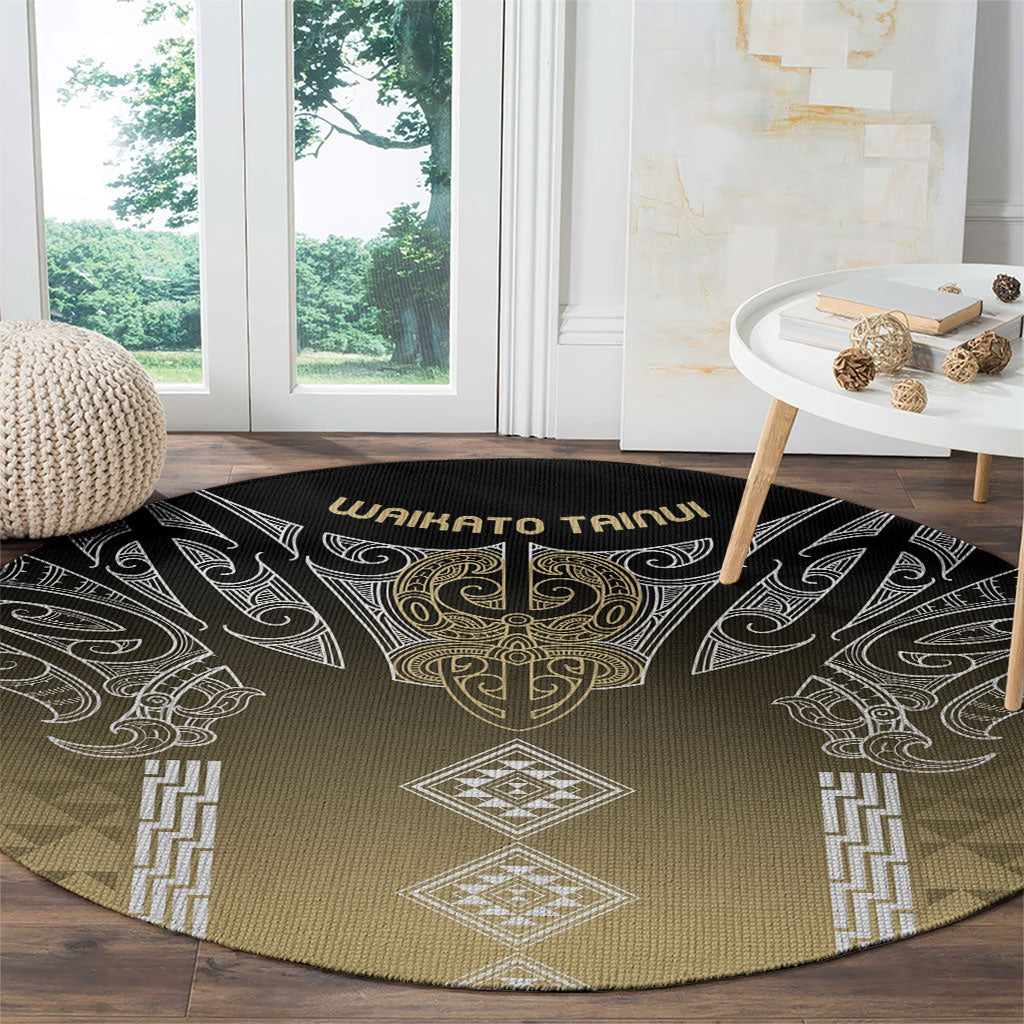 Aotearoa Maori Iwi Heritage Round Carpet Waikato Tainui Parauri