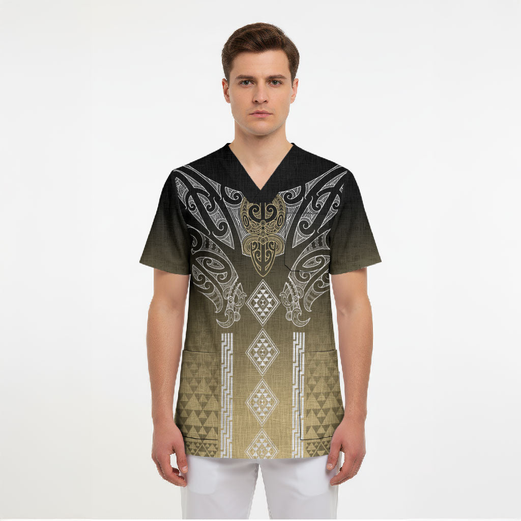 Aotearoa Maori Iwi Heritage Scrub Top Waikato Tainui Parauri