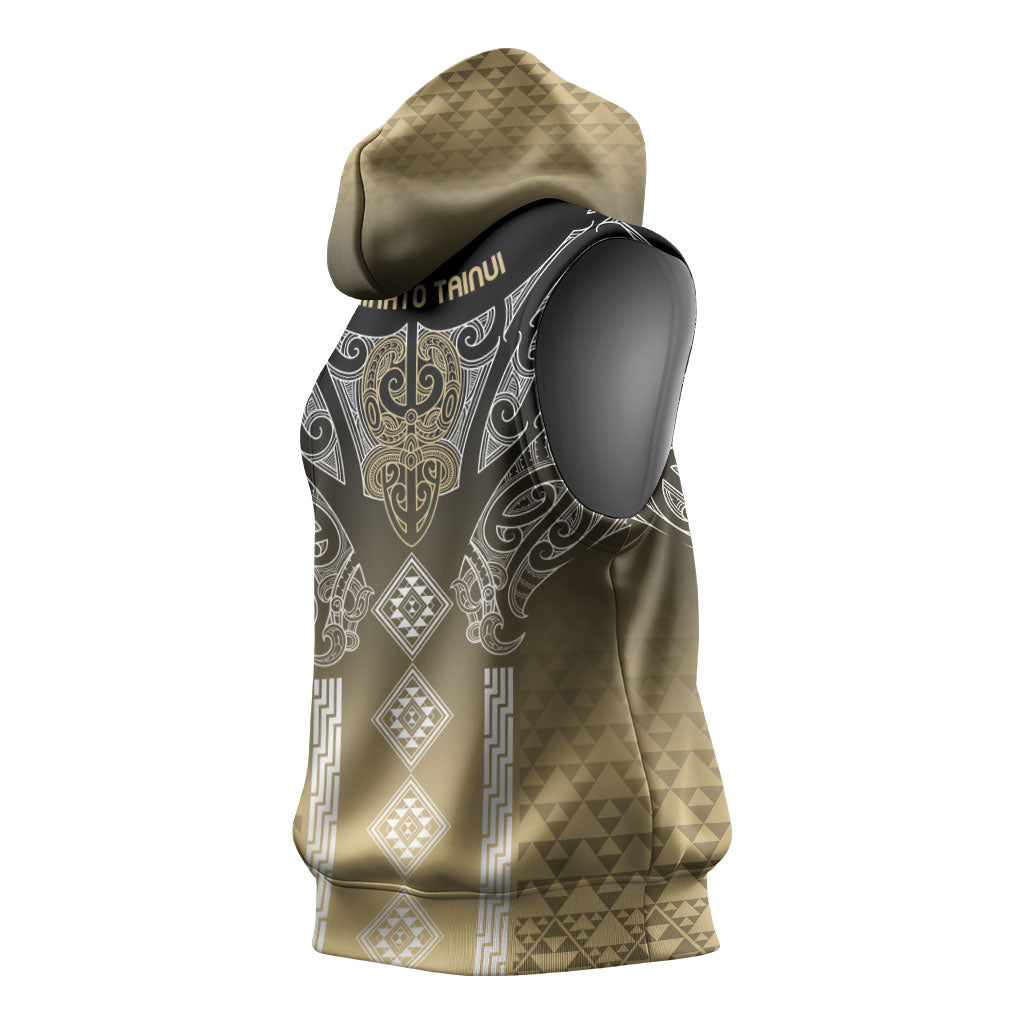 Aotearoa Maori Iwi Heritage Sleeveless Hoodie Waikato Tainui Parauri