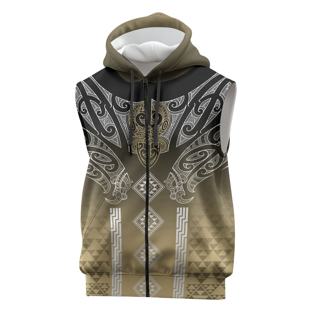 Aotearoa Maori Iwi Heritage Sleeveless Zip Hoodie Waikato Tainui Parauri