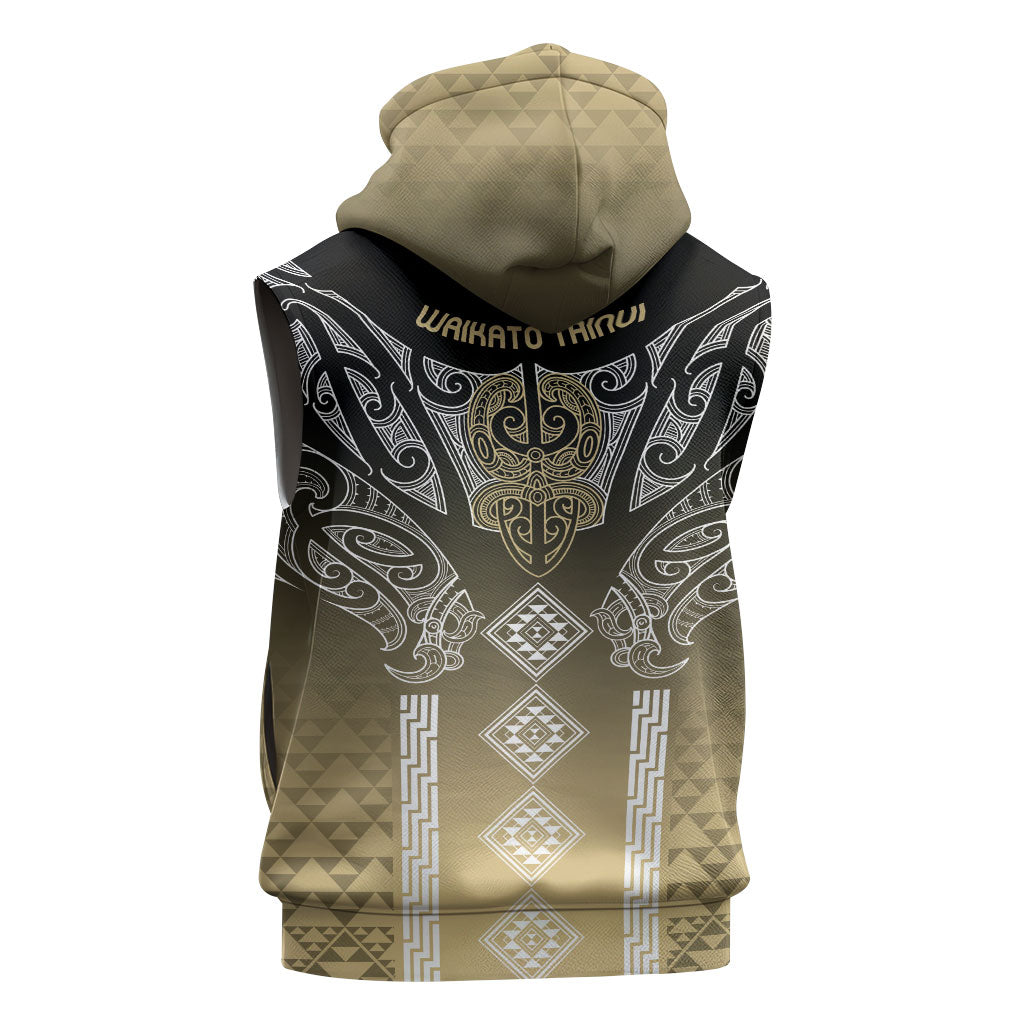 Aotearoa Maori Iwi Heritage Sleeveless Zip Hoodie Waikato Tainui Parauri