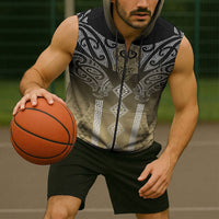 Aotearoa Maori Iwi Heritage Sleeveless Zip Hoodie Waikato Tainui Parauri