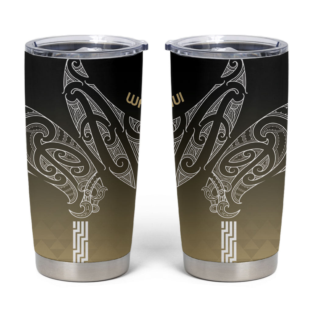 Aotearoa Maori Iwi Heritage Tumbler Cup Waikato Tainui Parauri LT7 Earth Gold - Polynesian Pride