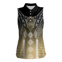 Aotearoa Maori Iwi Heritage Women Sleeveless Polo Shirt Waikato Tainui Parauri