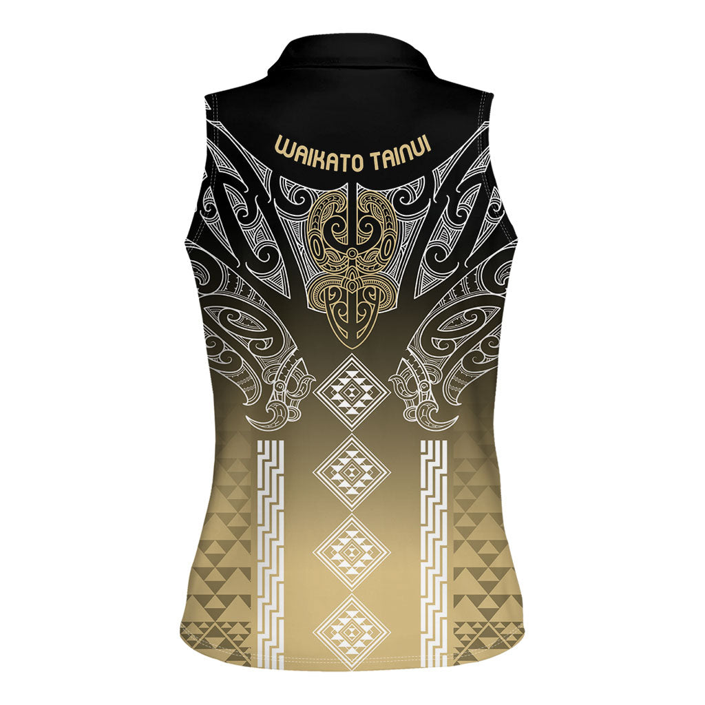 Aotearoa Maori Iwi Heritage Women Sleeveless Polo Shirt Waikato Tainui Parauri