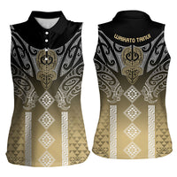 Aotearoa Maori Iwi Heritage Women Sleeveless Polo Shirt Waikato Tainui Parauri