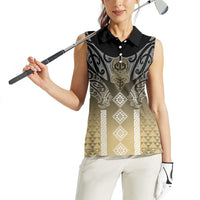 Aotearoa Maori Iwi Heritage Women Sleeveless Polo Shirt Waikato Tainui Parauri