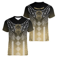 Aotearoa Maori Iwi Heritage Women V-Neck T-Shirt Waikato Tainui Parauri