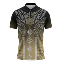 Aotearoa Maori Iwi Heritage Zipper Polo Shirt Waikato Tainui Parauri