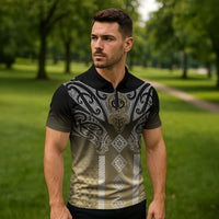Aotearoa Maori Iwi Heritage Zipper Polo Shirt Waikato Tainui Parauri