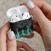 Aotearoa Maori Iwi Heritage AirPods Case Ngati Kahungunu Paua Shell Turquoise