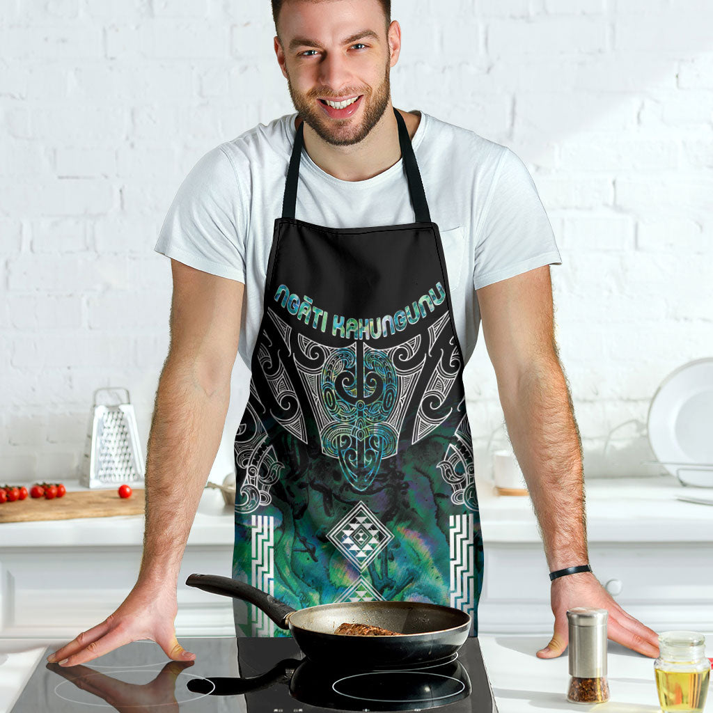 Aotearoa Maori Iwi Heritage Apron Ngati Kahungunu Paua Shell Turquoise