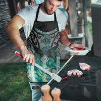 Aotearoa Maori Iwi Heritage Apron Ngati Kahungunu Paua Shell Turquoise