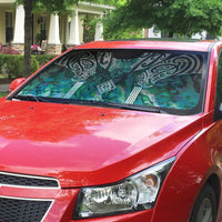 Aotearoa Maori Iwi Heritage Auto Sun Shade Ngati Kahungunu Paua Shell Turquoise