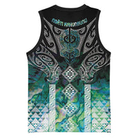 Aotearoa Maori Iwi Heritage Basketball Jersey Ngati Kahungunu Paua Shell Turquoise