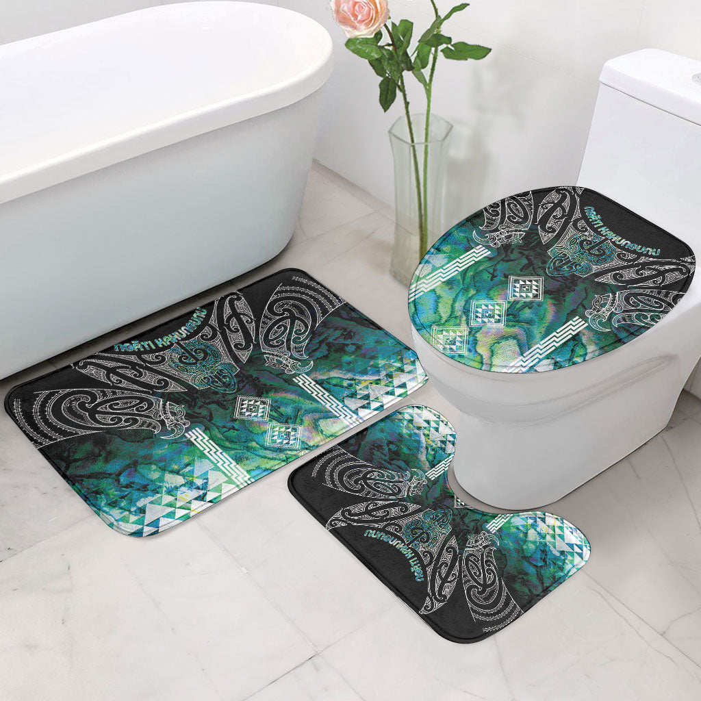 Aotearoa Maori Iwi Heritage Bathroom Set Ngati Kahungunu Paua Shell Turquoise